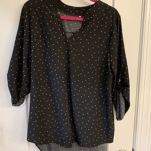 NWOT Black Polka Dot Tunic Shirt